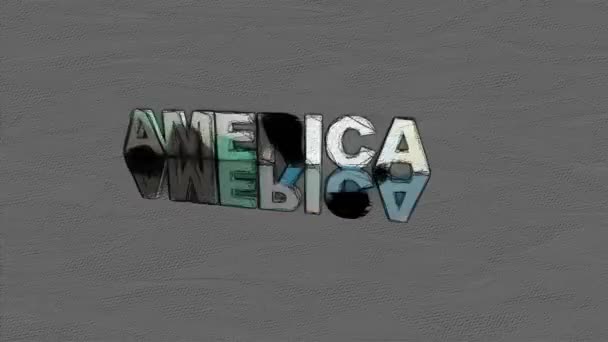 Amerika metin el çizimi dijital sanat animasyonu — Stok video