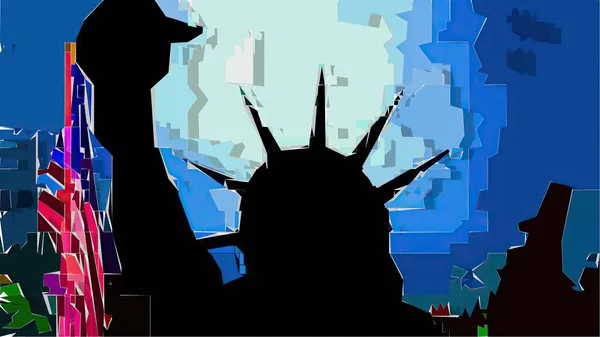 New York Statue Liberty Pop Art Style Layout — стокове фото