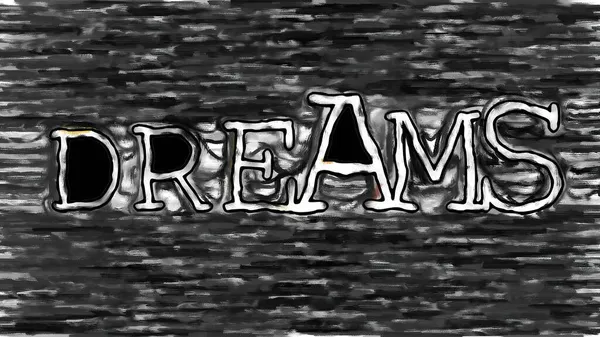 Dreams Text Hand Draw Digital Art Illustration — Stock fotografie