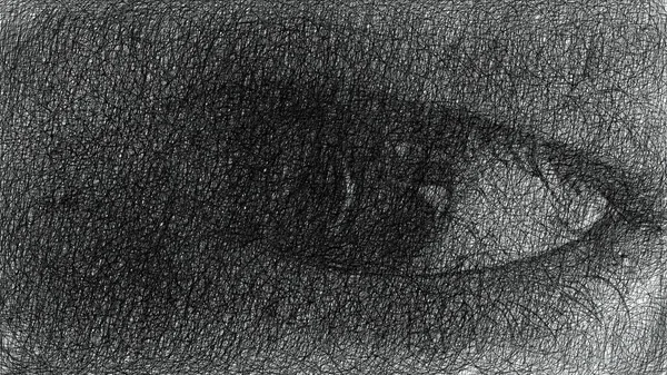 Human Eye Hand Draw Digital Art Illustration — Stock Photo, Image