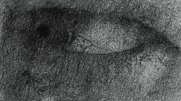 Human Eye Hand Draw Digital Art Illustration — Stock Photo, Image