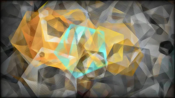 Кубики Треугольники Рисуют Иллюстрации Цифрового Искусства — стоковое фото