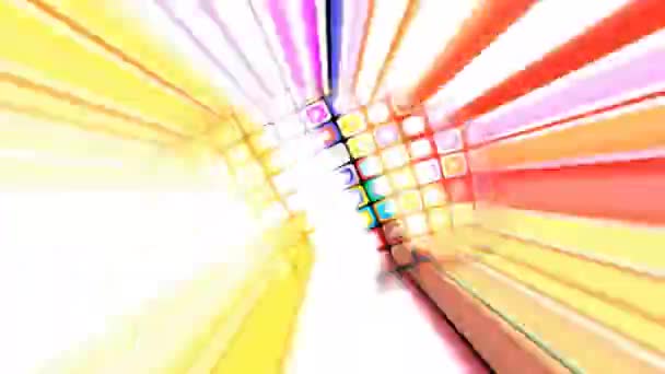 회전하는 구 위의 다채 로운 화소 — 비디오