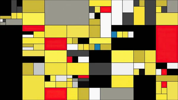 Colorful Rectangles Mondrian Style Art Illustration — ストック写真