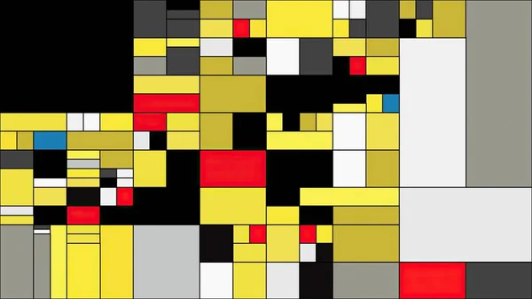 Retângulos Coloridos Ilustração Arte Estilo Mondriano — Fotografia de Stock