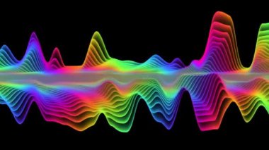 Dalga çizgisi akan gökkuşağı rengi