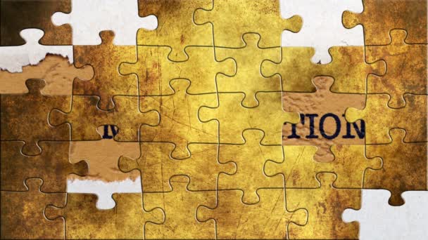 Puzzle grunge sul concetto di comunicazione — Video Stock