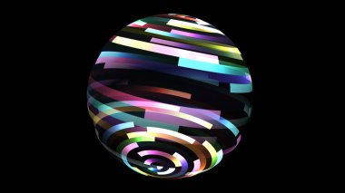  Dönen kürede renkli ışık ışınları