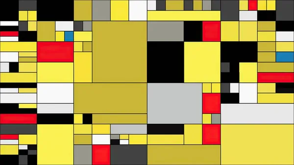 Colorful Rectangles Mondrian Style Art Illustration — ストック写真