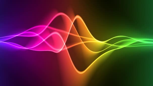 Línea de onda que fluye color arco iris — Vídeos de Stock