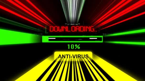 Ladda ner antivirusprogram på skärmen — Stockvideo
