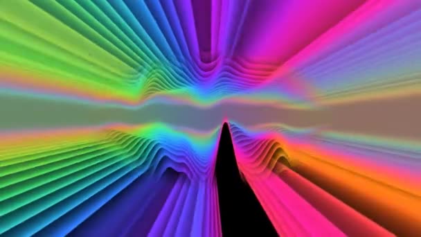 Wave line flowing rainbow color — Stock Video