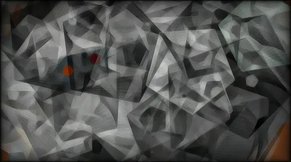 Cubes Triangles Hand Draw Digital Art Illustration — Stock Photo, Image