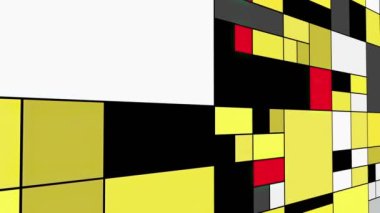 Renkli dikdörtgenler mondrian tarzı sanat illüstrasyonu dolly çekimi