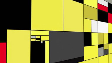Renkli dikdörtgenler mondrian tarzı sanat illüstrasyonu dolly çekimi