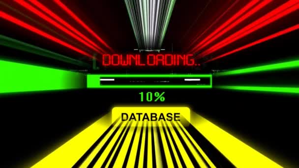 Barra de progreso de descarga de base de datos en la pantalla — Vídeos de Stock