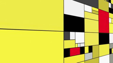 Renkli dikdörtgenler mondrian tarzı sanat illüstrasyonu dolly çekimi