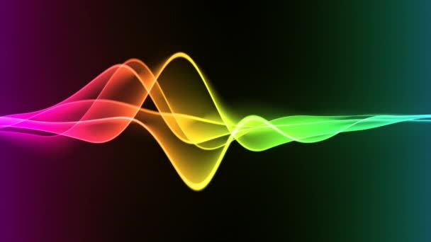 Línea de onda que fluye color arco iris — Vídeo de stock
