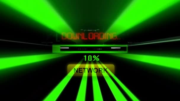 Barra di avanzamento del download di rete sullo schermo — Video Stock