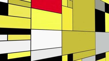 Renkli dikdörtgenler mondrian tarzı sanat illüstrasyonu dolly çekimi