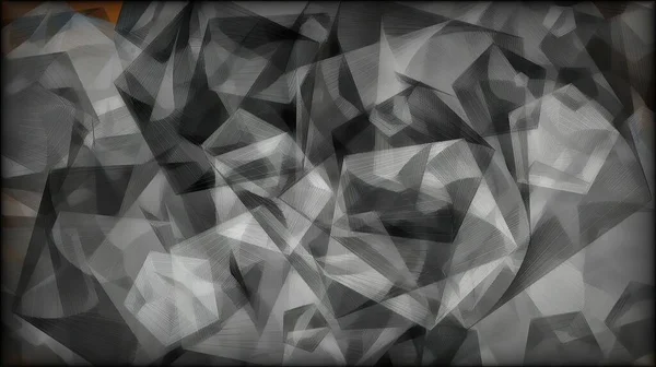 Kuber Och Trianglar Hand Rita Digital Konst Illustration — Stockfoto
