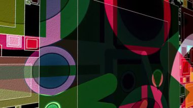 Küpler ve üçgenler dijital sanat oyuncağı görüntüsü