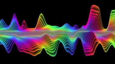 Dalga çizgisi akan gökkuşağı rengi