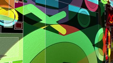 Küpler ve üçgenler dijital sanat oyuncağı görüntüsü