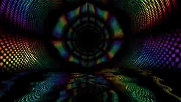 水に反射した催眠矢印トンネルの背景 — ストック動画