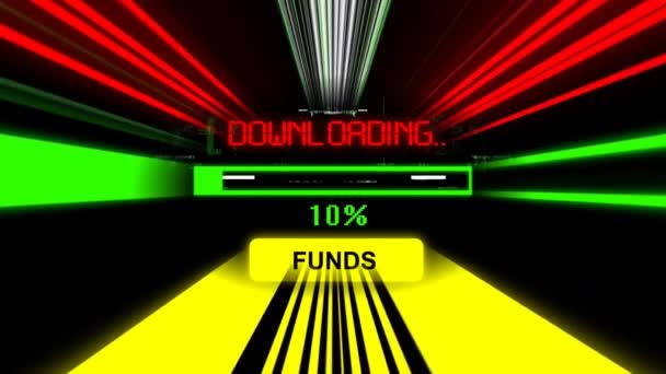 Downloaden fondsen voortgangsbalk op het scherm — Stockvideo