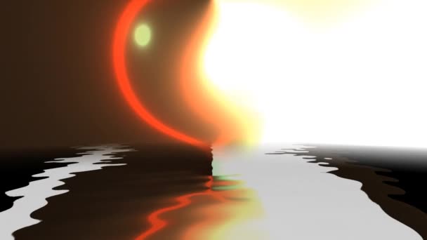 水に反射したカラフルな粒子の背景 — ストック動画
