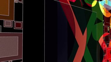 Küpler ve üçgenler dijital sanat oyuncağı görüntüsü