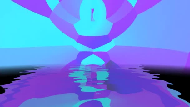 Fundo de movimento abstrato com formas geométricas refletindo na água — Vídeo de Stock