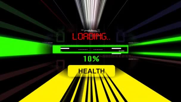 Pasek postępu ładowania zdrowia na ekranie — Wideo stockowe