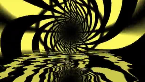Hypnotische Pfeile Tunnelhintergrund im Wasser reflektiert — Stockvideo