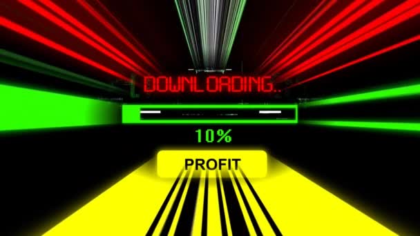 Downloading profit  progress bar on the screen — Stock videók