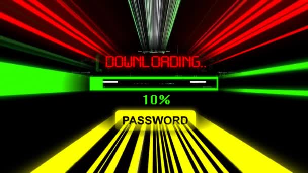 Downloading password progress bar on the screen — Stockvideo