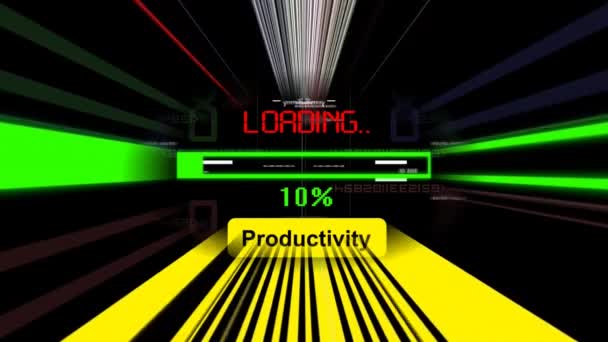 Barra de progreso de carga de productividad en la pantalla — Vídeo de stock