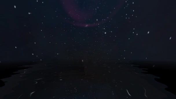 宇宙中的恒星和星系反映在水中 — 图库视频影像