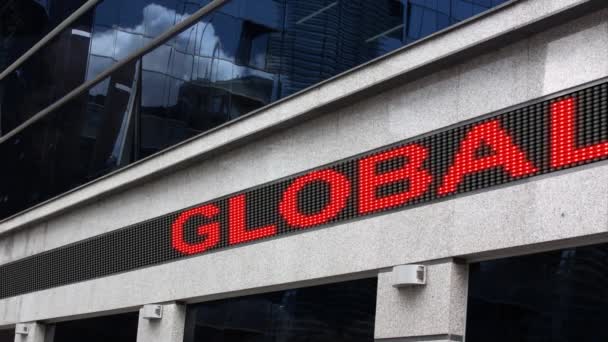 Globala lager under tryck stock ticker — Stockvideo