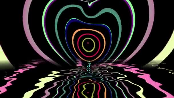 Abstract  Psychedelic Animation Motion Graphics reflecting in water — Stock Video