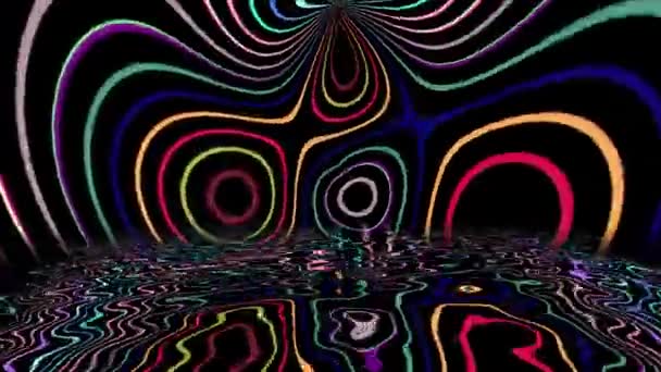 Abstract Psychedelic Animation Motion Graphics refletindo na água — Vídeo de Stock