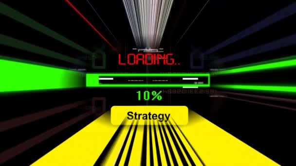 Barra de progreso de carga de estrategia en la pantalla — Vídeo de stock