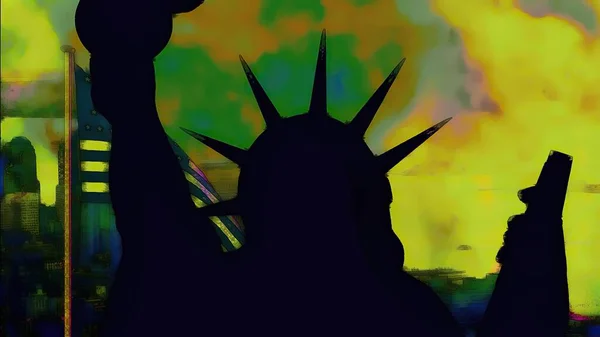 Нью Йоркская Статуя Свободы Стиле Поп Арт — стоковое фото