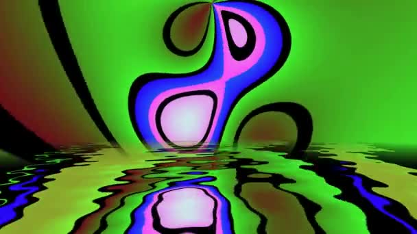 Astratto Animazione Psichedelica Motion Graphics che si riflette nell'acqua — Video Stock