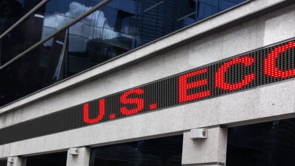 Amerikaanse economie is in een recessie aandelenticker — Stockvideo