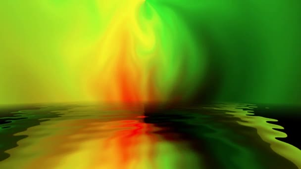 Bunte Lichtmischung mit im Wasser reflektierten, lebendigen Farben — Stockvideo