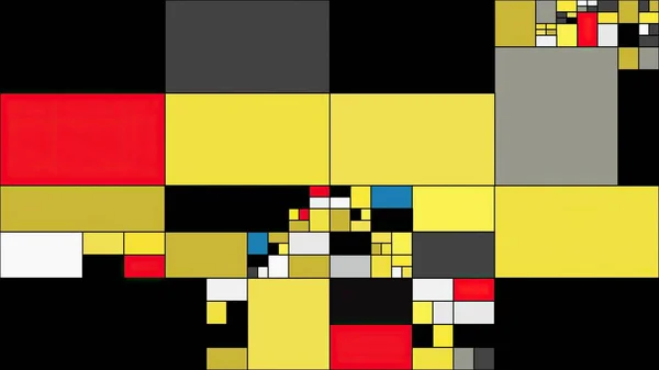 Kolorowe Prostokąty Mondrian Styl Sztuka Ilustracja — Zdjęcie stockowe