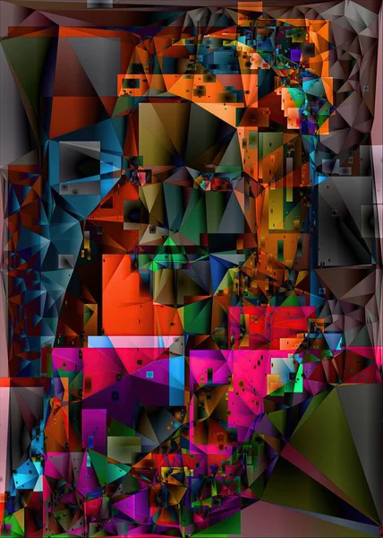 Obra Arte Composição Abstrata Feita Com Formas Geométricas — Fotografia de Stock