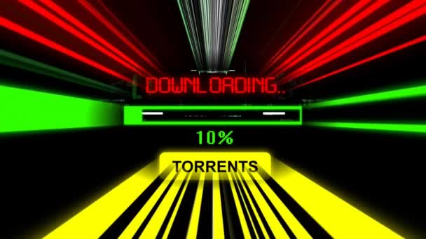 Torrent pobierz pasek postępu na ekranie — Wideo stockowe